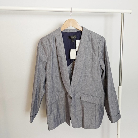 J. Crew Unstructured Linen Boyfriend Blazer
